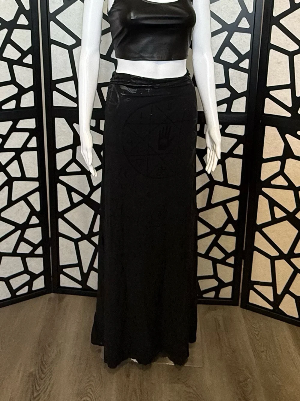 Killstar - Occult Print Black Maxi Skirt - Rare / Discontinued - M